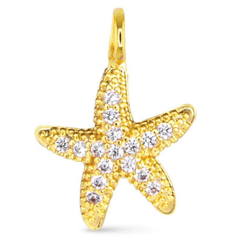 Starfish CZ Charm Gold
